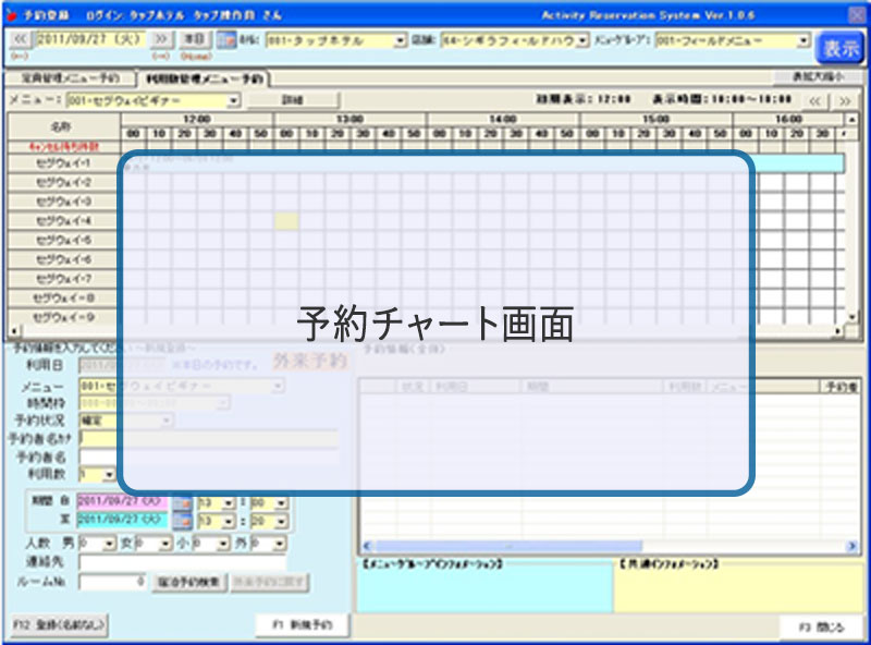 アクティビティ予約特有のスペースコントロールが可能です